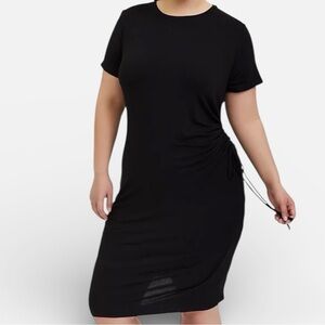 Torrid Black Jersey Side Shirred T-Shirt Dress